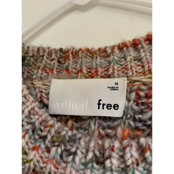 Aritzia Wilfred Free Beige Multicolor Cable Knit Women's Medium Sweater - Picture 3 of 6